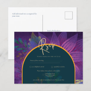 LeahG Green Lila Gold JEWEL TONES Wedding INVITE Postkarte
