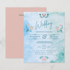 LeahG HAUSHALT Hochzeit Einladung Folk Art Peach A