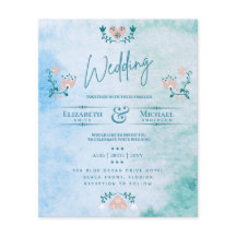LeahG HAUSHALT Hochzeit Einladung Folk Art Peach A