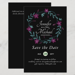 LeahG HAUSHALT Rett Date Plum Floral Wreath