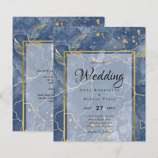 LeahG INK Navy Blue Gold Wedding (Vorne/Hinten)
