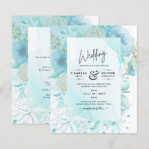 LeahG INK Sea Glass Türkis Aqua Abstrakt INVITE