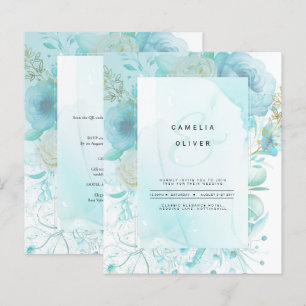 LeahG INK Sea Glass Türkis Aqua Abstrakt INVITE