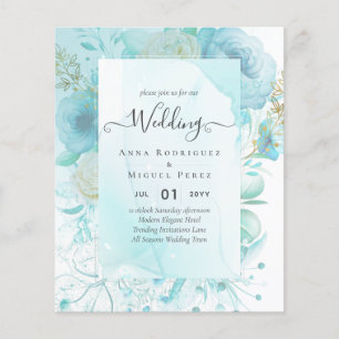 LeahG INK Sea Glass Türkis Aqua Abstrakt INVITE Flyer
