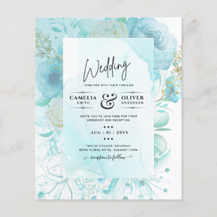 LeahG INK Sea Glass Türkis Aqua Abstrakt INVITE Flyer