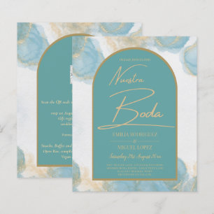 LeahG INK Sea Glass Türkis Aquamarin Gold INVITE