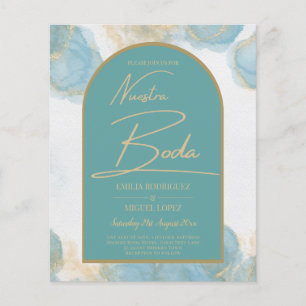 LeahG INK Sea Glass Türkis Aquamarin Gold INVITE Flyer