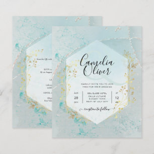 LeahG INK Sea Glass Türkis Gold Aqua INVITE