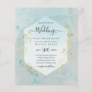 LeahG INK Sea Glass Türkis Gold Aqua INVITE Flyer