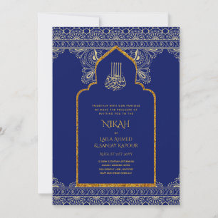 LeahG Lila Gold Islamische Hochzeit Nikah Einladung