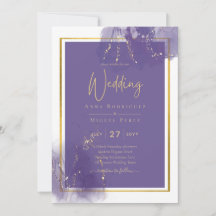 LeahG LILA GOLD Wedding Lavender ALCOHOL INK