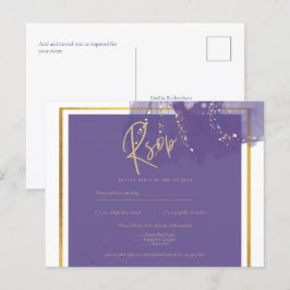 LeahG LILA GOLD Wedding Lavender INK UAWG Postkarte