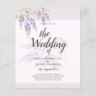 LeahG Lila WISTERIA Lace Floral Wedding INVITE Flyer