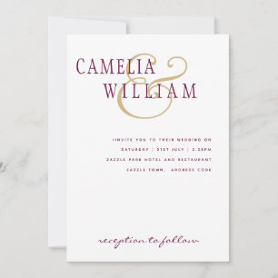 LeahG Magenta Berry Mariage rose Invitation