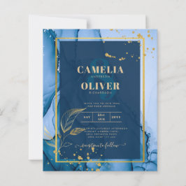 LeahG® Navy Blue Gold Alkohol Tinte Wedding