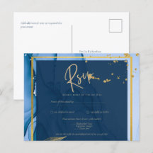 LeahG® Navy Blue Gold Alkohol Tinte Wedding