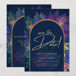 LeahG Navy Lila Gold JEWEL TONES Wedding INVITE Einladung