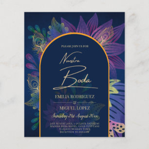 LeahG Navy Lila Gold JEWEL TONES Wedding INVITE Flyer