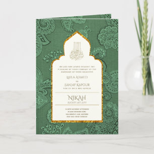 LeahG Paisley Verzierter islamischer Hochzeitsempf Karte