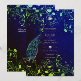 LeahG Peacock Blue Islamic Muslim Wedding lädt ein Einladung