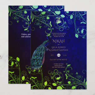 LeahG Peacock Blue Islamic Muslim Wedding lädt ein Einladung