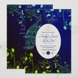 LeahG Peacock Blue Islamic Muslim Wedding lädt ein Einladung
