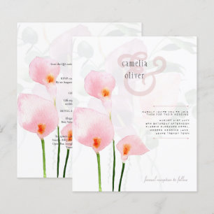 LeahG Pink Calla Lily Floral Wedding Einladung