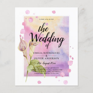 LeahG Pink Calla Lily Floral Wedding Einladung Flyer