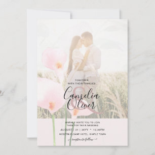 LeahG Pink Calla Lily FOTO Overlay Einladung