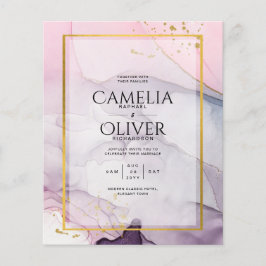 LeahG Pink Lila Lavender Gold INK Wedding INVITE Flyer