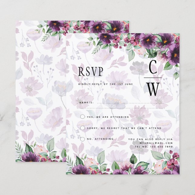 LeahG Plum Lila Berry Floral Wedding Winter (Vorne/Hinten)