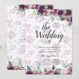 LeahG Plum Lila Berry Floral Wedding Winter Einladung
