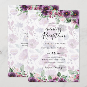 LeahG Plum Lila Berry Floral Wedding Winter Einladung