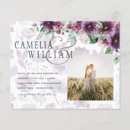 LeahG Plum Lila Berry Floral Wedding Winter Flyer