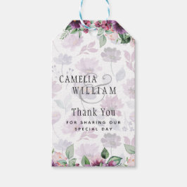 LeahG Plum Lila Berry Floral Wedding Winter Geschenkanhänger