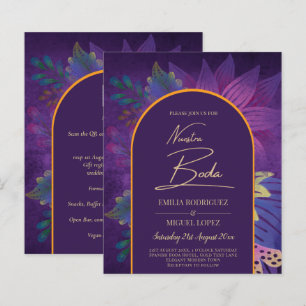 LeahG Plum Lila Gold JEWEL TONES Wedding INVITE