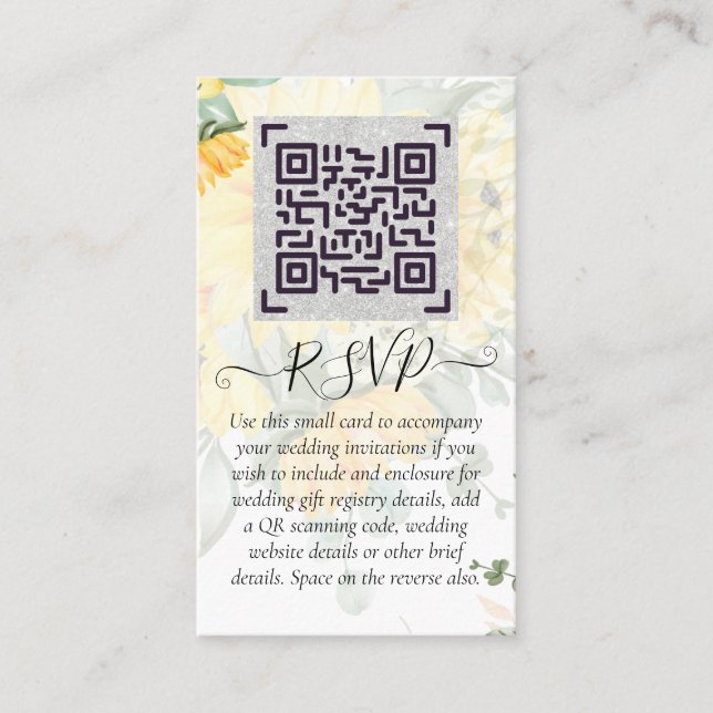 LeahG QR Code Hochzeitsdetails Beifügen UAWG Gesch Visitenkarte (Vorderseite)