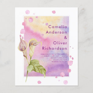 LeahG Rosa Calla-Lilie Florale Hochzeitseinladung Flyer