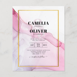 LeahG ROSA Lila Tinten Abstract Hochzeit EINLADUNG Flyer