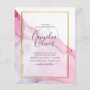 LeahG ROSA Lila Tinten Abstract Hochzeit EINLADUNG Flyer