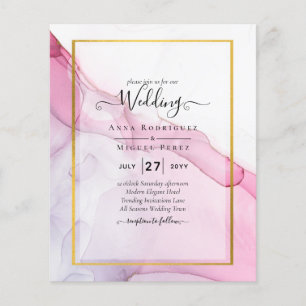 LeahG ROSA Lila Tinten Abstract Hochzeit EINLADUNG Flyer