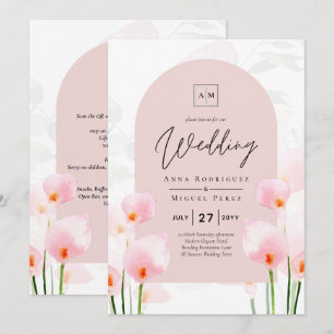 LeahG Rose Calla Lily Mariage floral Invitation
