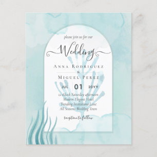 LeahG Sea Glass Ocean Coral Türkis Blue INVITE Flyer