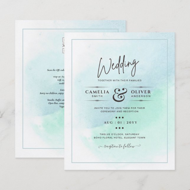 LeahG Sea Glass Türkis Aquamarin Blue Wedding INVI (Vorne/Hinten)