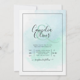 LeahG Sea Glass Türkis Aquamarin Blue Wedding INVI Einladung