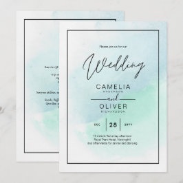 LeahG Sea Glass Türkis Aquamarin Blue Wedding INVI Einladung