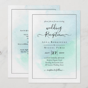 LeahG Sea Glass Türkis Aquamarin Blue Wedding INVI Einladung