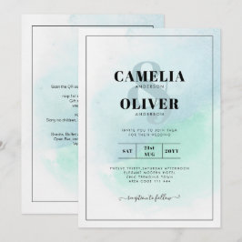 LeahG Sea Glass Türkis Aquamarin Blue Wedding INVI Einladung