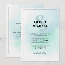LeahG Sea Glass Türkis Aquamarin Blue Wedding INVI Einladung