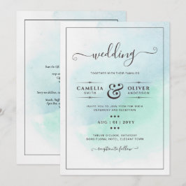 LeahG Sea Glass Türkis Aquamarin Blue Wedding INVI Einladung